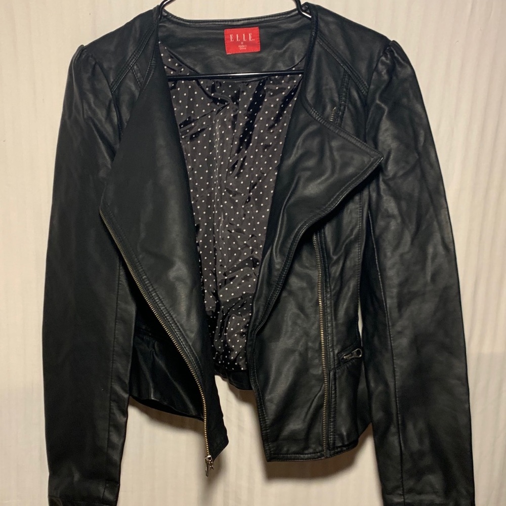Faux Leather Jacket Peplum